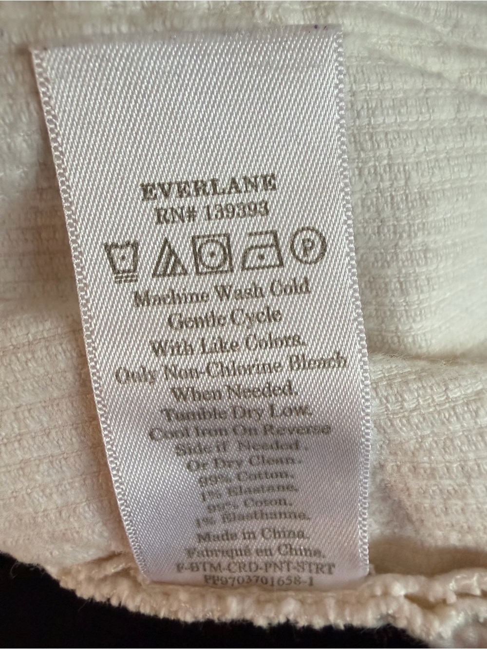 Everlane Women's White Corduroy Straight Leg Crop Pants Size 8 36900 - Picture 7 of 9